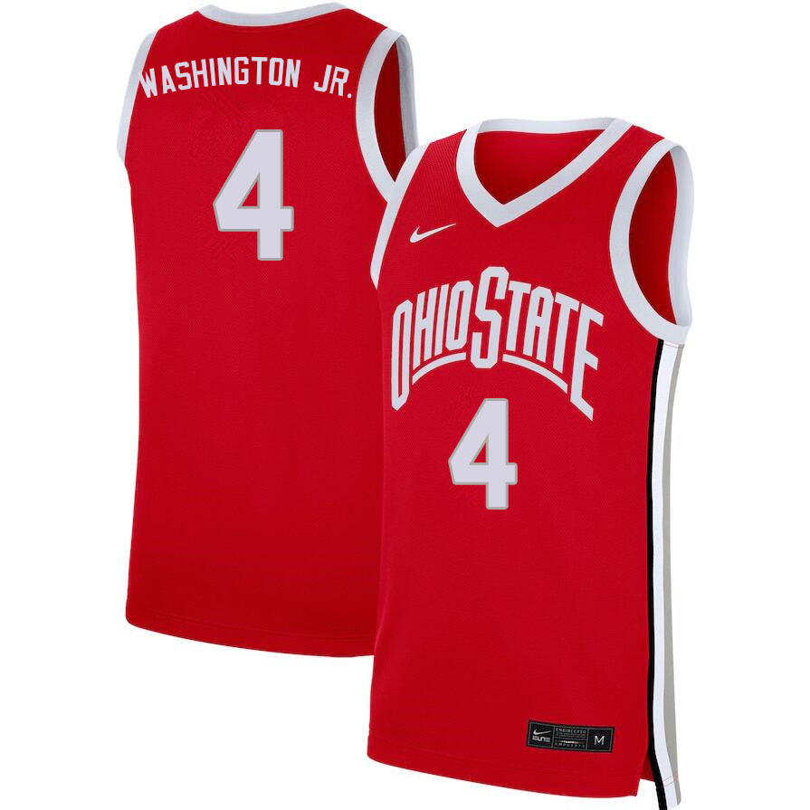 Men #4 Duane Washington Jr. Ohio State Buckeyes College Basketball Jerseys Sale-Scarlet